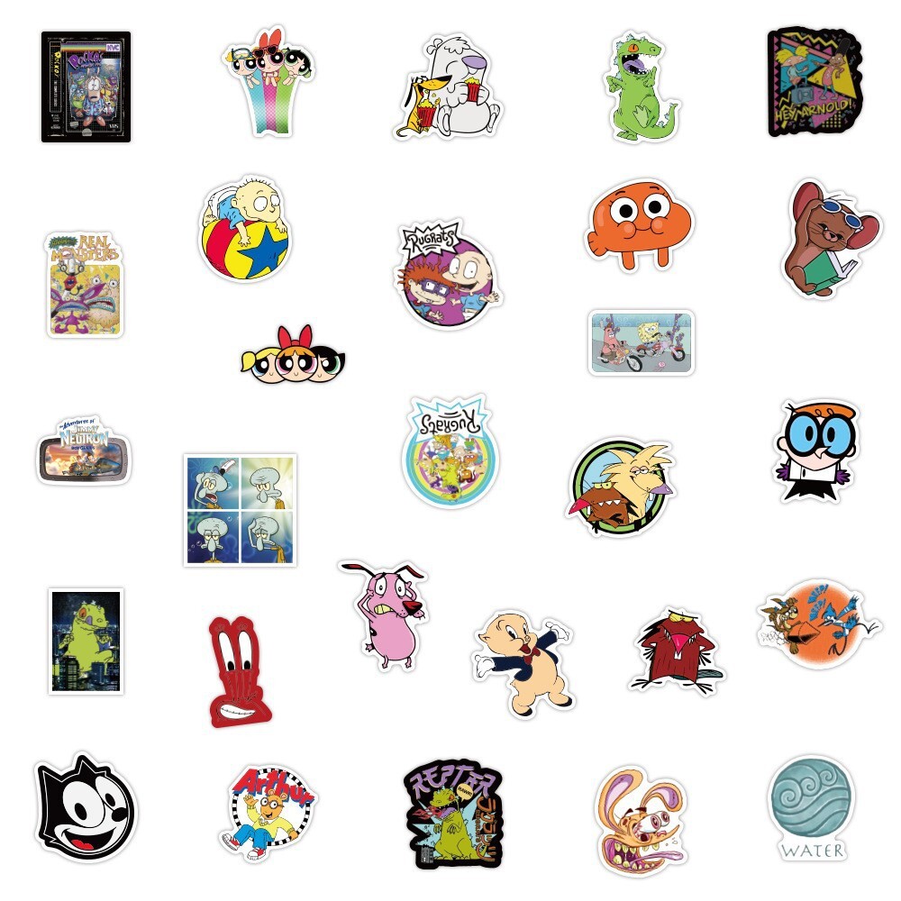 100Pcs 90s Cartoon Sticker for Adults Teens Girls Scrapbooking Water Bottles
