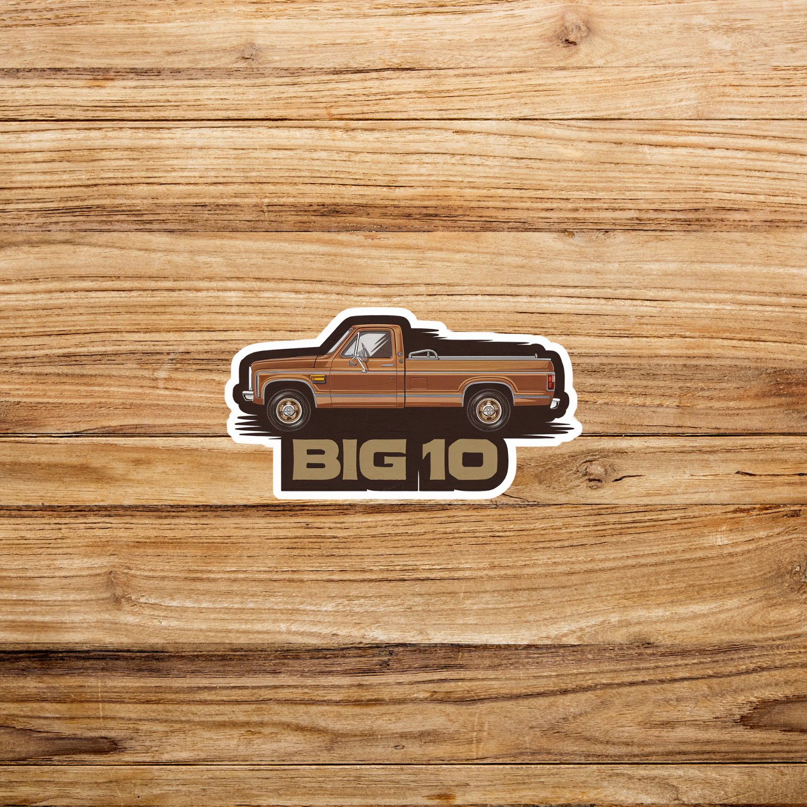 Vintage Chevy C10 Pickup Truck Sticker – Retro 70s Style Brown Truck Decal #3022
