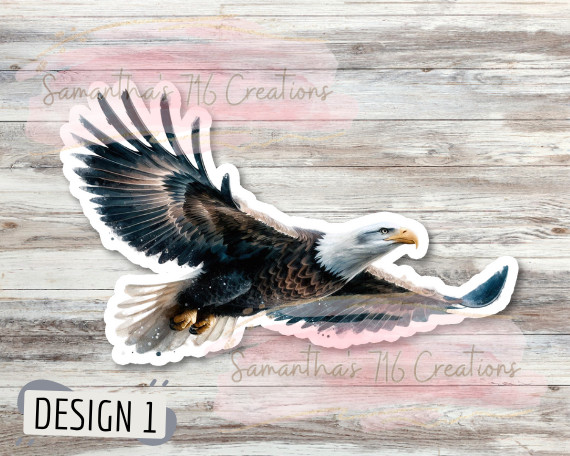 American Bald Eagle Vinyl Stickers 3" For Laptops, Indoor, Water Resistant