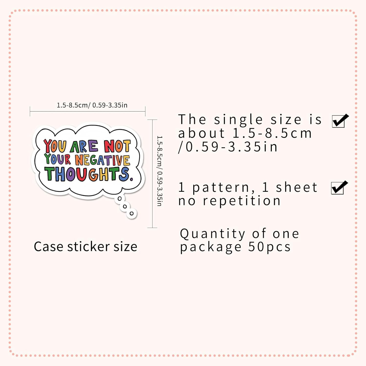 Mental Health Matters Stickers Pack for Journals, Water Bottles, 50Pcs Vinyl Th