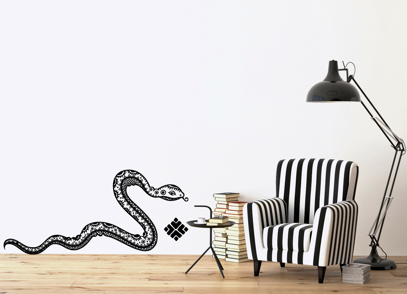 Wall Decal Ethnic Animals Snake with Ornament Home Vinyl Decor (n1037)