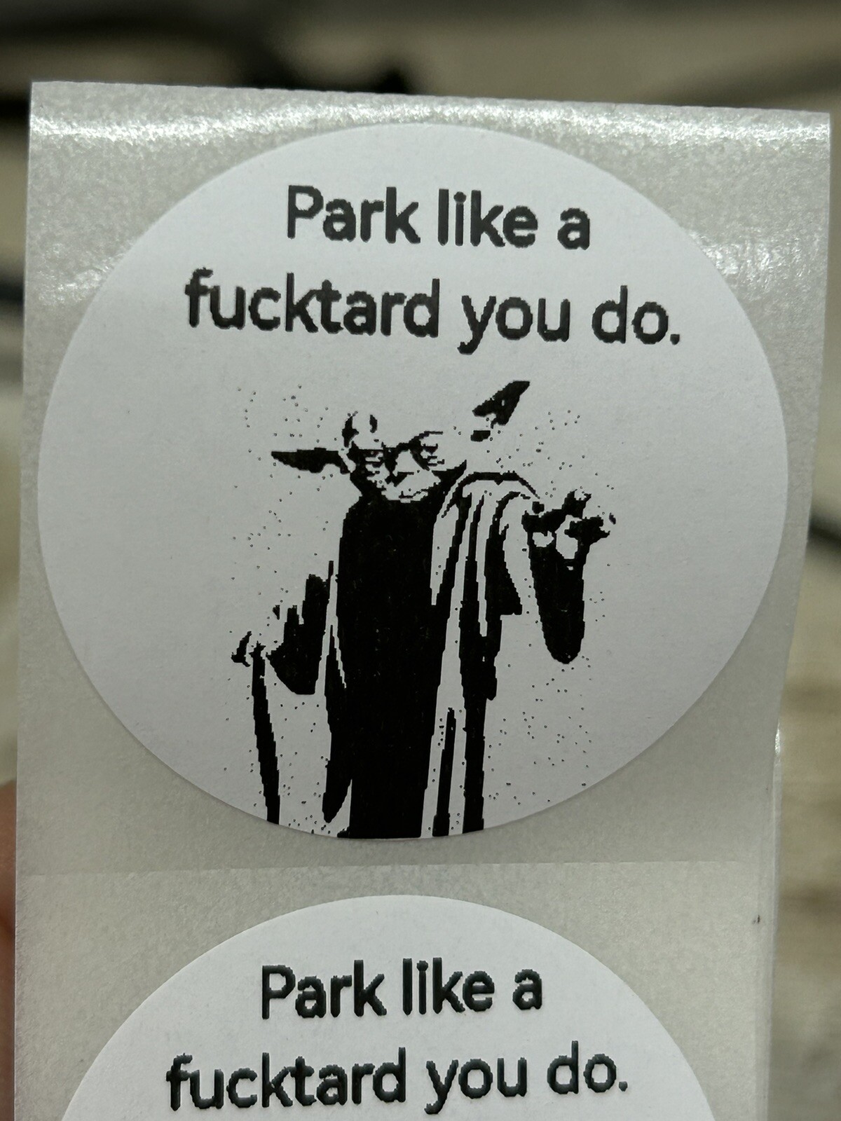Yoda – Thermal Printed Sticker, Prank, Gag, Humor 25 Count