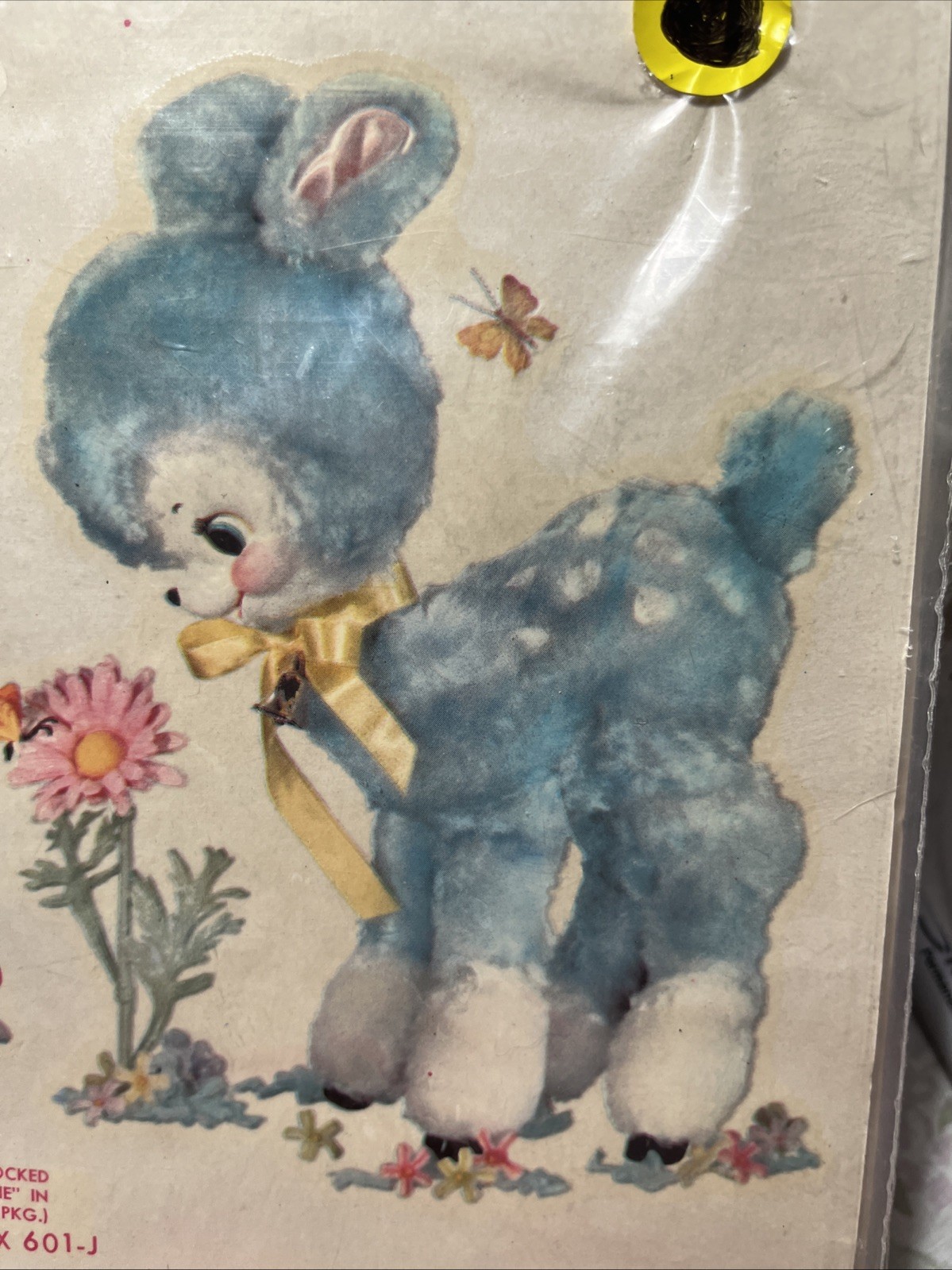 Vtg Meyercord Cute Plush Animals Decals MCM Wall Decor BUNNY BEAR LAMB New OS