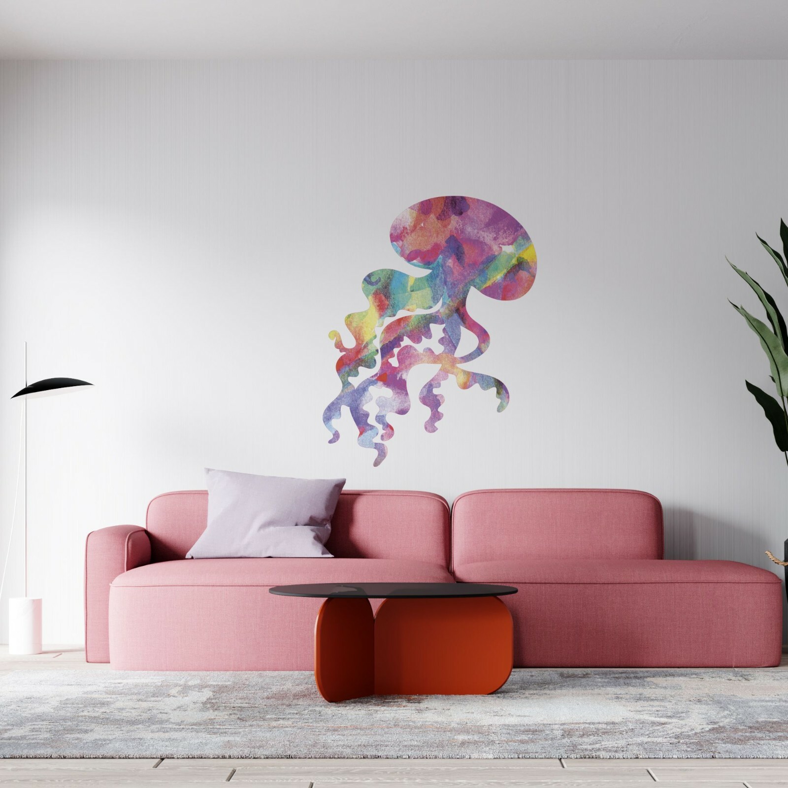 Living Room Bedroom Home Vinyl Jellyfish Watercolor Design Wall Art Decal 20×21