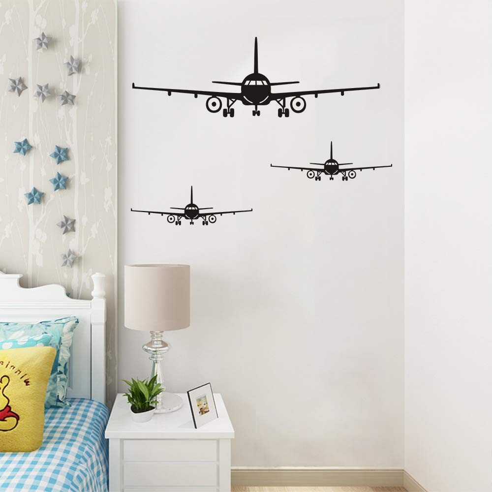 Lnrkai 3pc Airplane Wall Decor Stickers Decal