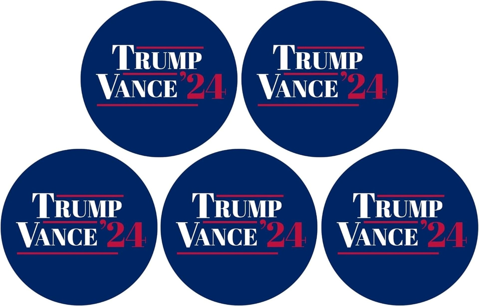 Mini Blue Vintage Trump Vance 2024 Campaign Car Magnet 3-1/2 Inch Pack of 5