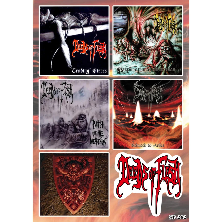Deeds of Flesh Stickers Trading Pieces Inbreeding the Anthropophagi Band Albums