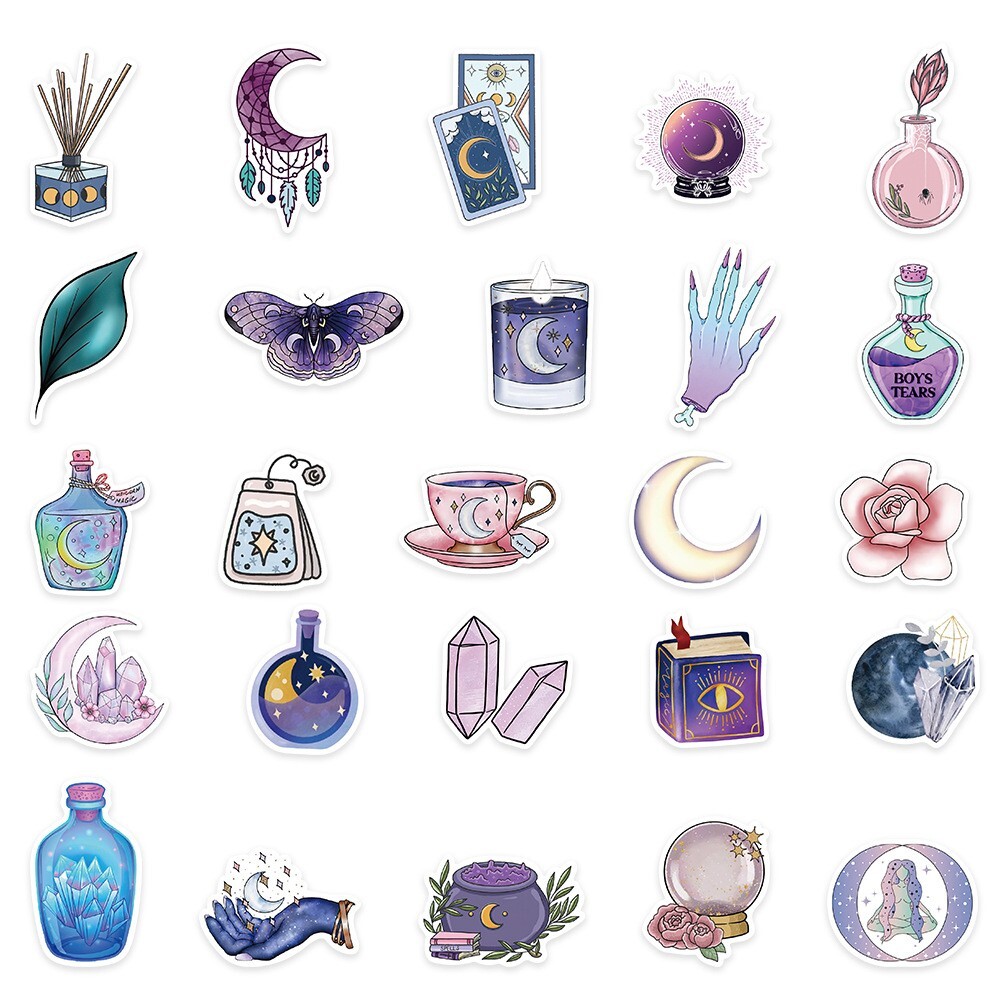 150pcs SPIRITUAL Stickers Pack,Crystal Potion Gothic Stickers,#234235