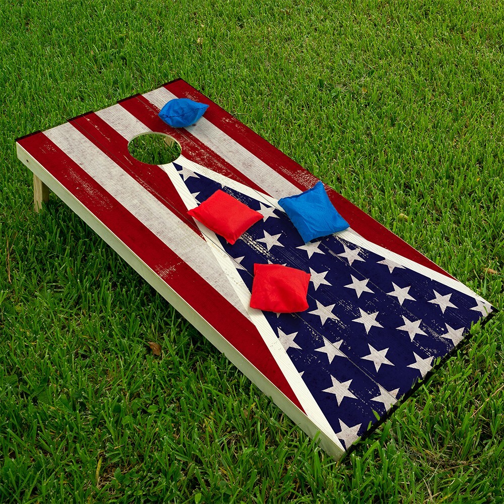 American Flag Triangle Cornhole Board Wraps and Decals Vinyl Sticker