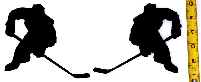 Hockey Player – Set of 2 – HQ Single Color High Gloss 5.7" x 5.25" Vinyl Decals!