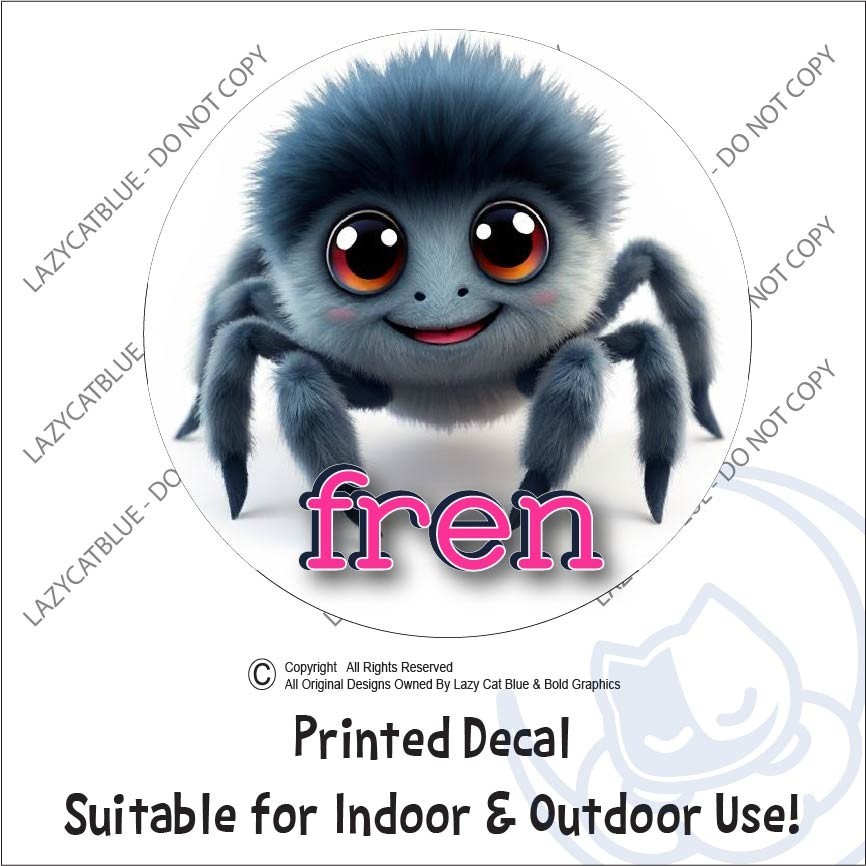 Jumping Spider Fren Decal Sticker Friends Bugs Insects Cute Big Eyes Love Web