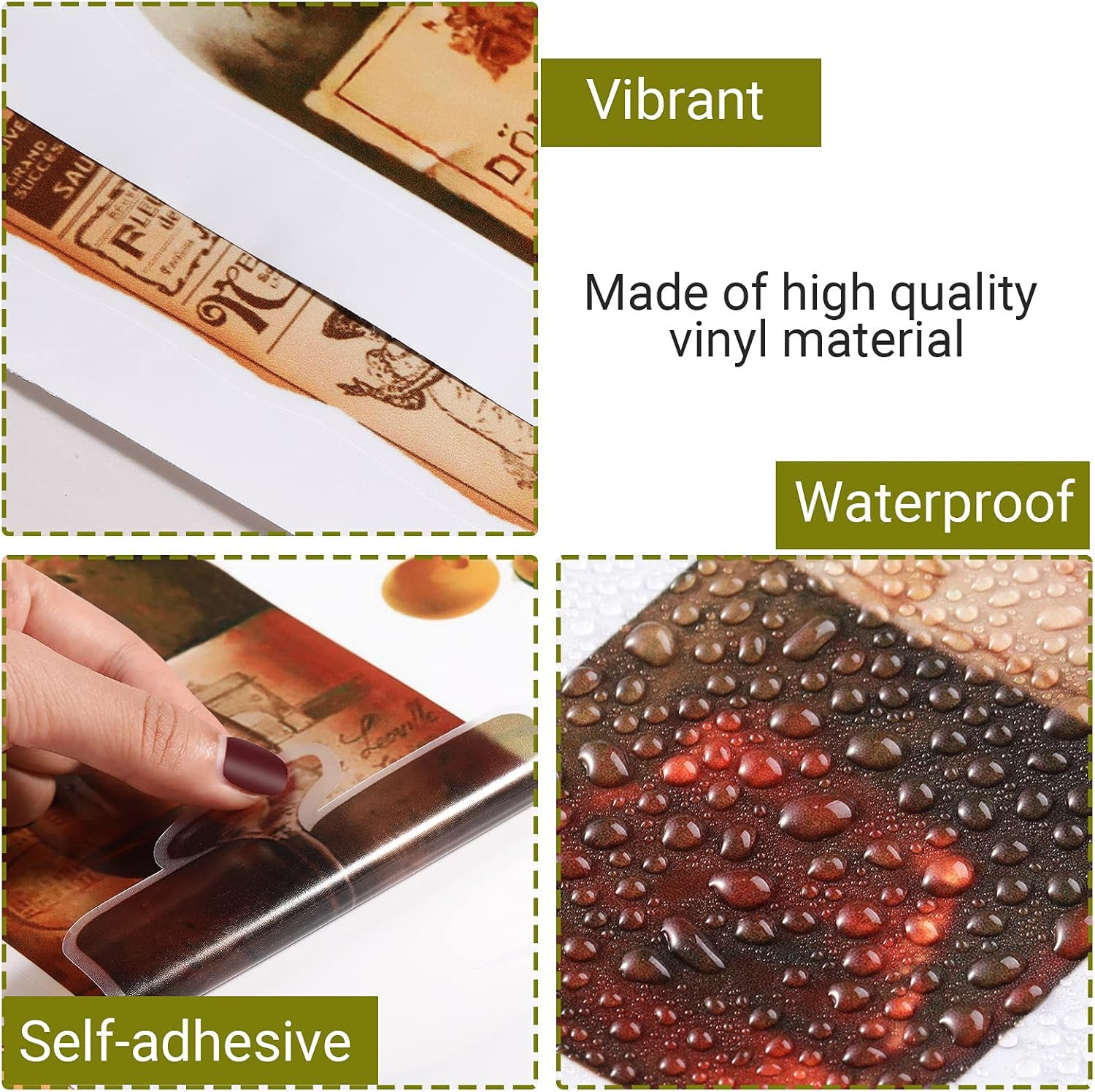 2 Sheets Wine Wall Decal Stickers Artwork Peel and Stick Wine Bottle Wall Glass