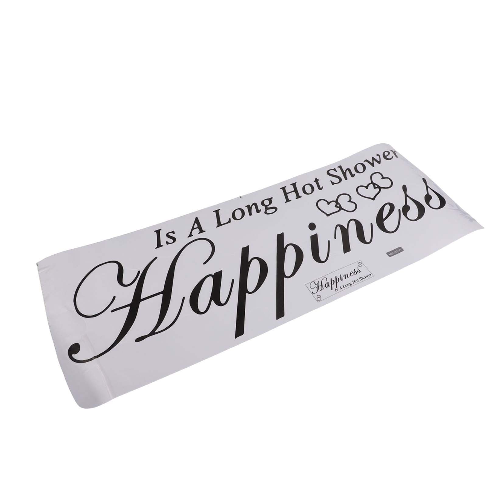 Brand New Wall Sticker 25*75cm Bathroom Happiness Is A Long Hot Shower