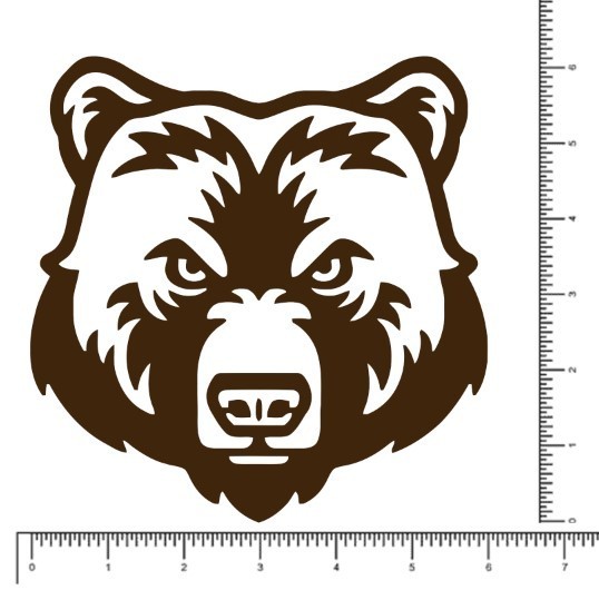 Bear Face 6" x 6" Vinyl Die Cut Decal, Waterproof, Durable Outdoor