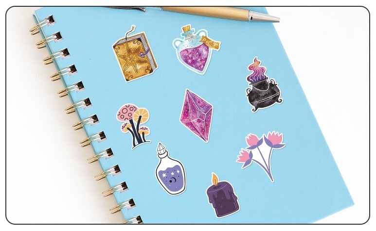 200pcs SPIRITUAL Stickers Pack,Crystal Potion Gothic Halloween Stickers, #225236