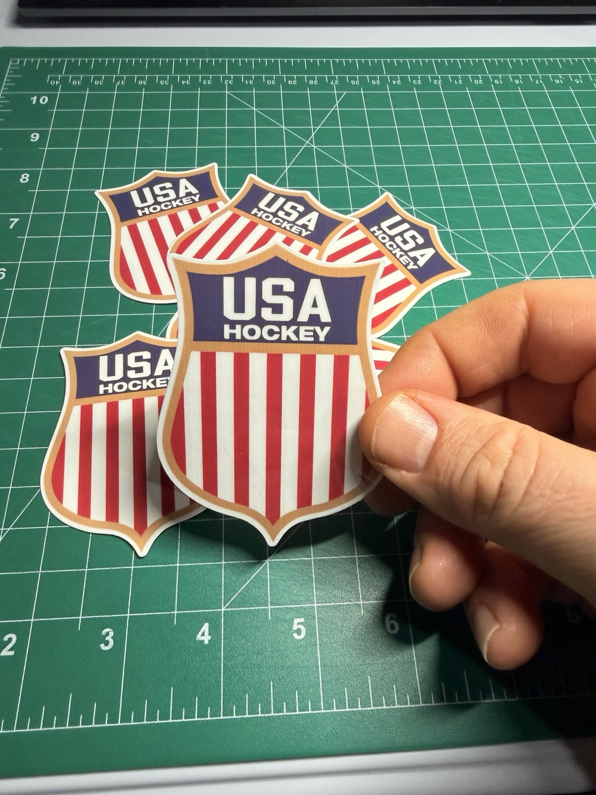 Team USA Hockey Shield/Crest – Laminated Vinyl Sticker – 3"x2.5" W/“hockey”