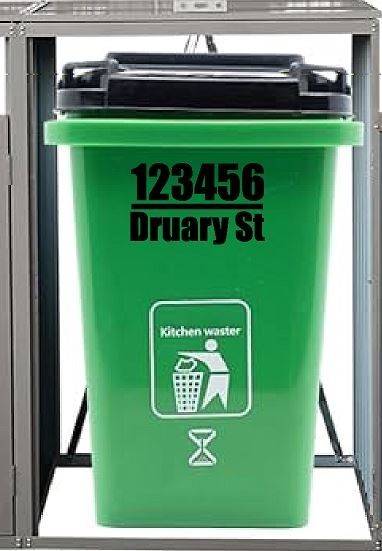 Trash Can REFLECTIVE Custom NUMBER Decal Sticker Vinyl SET YOU PROVIDE Address