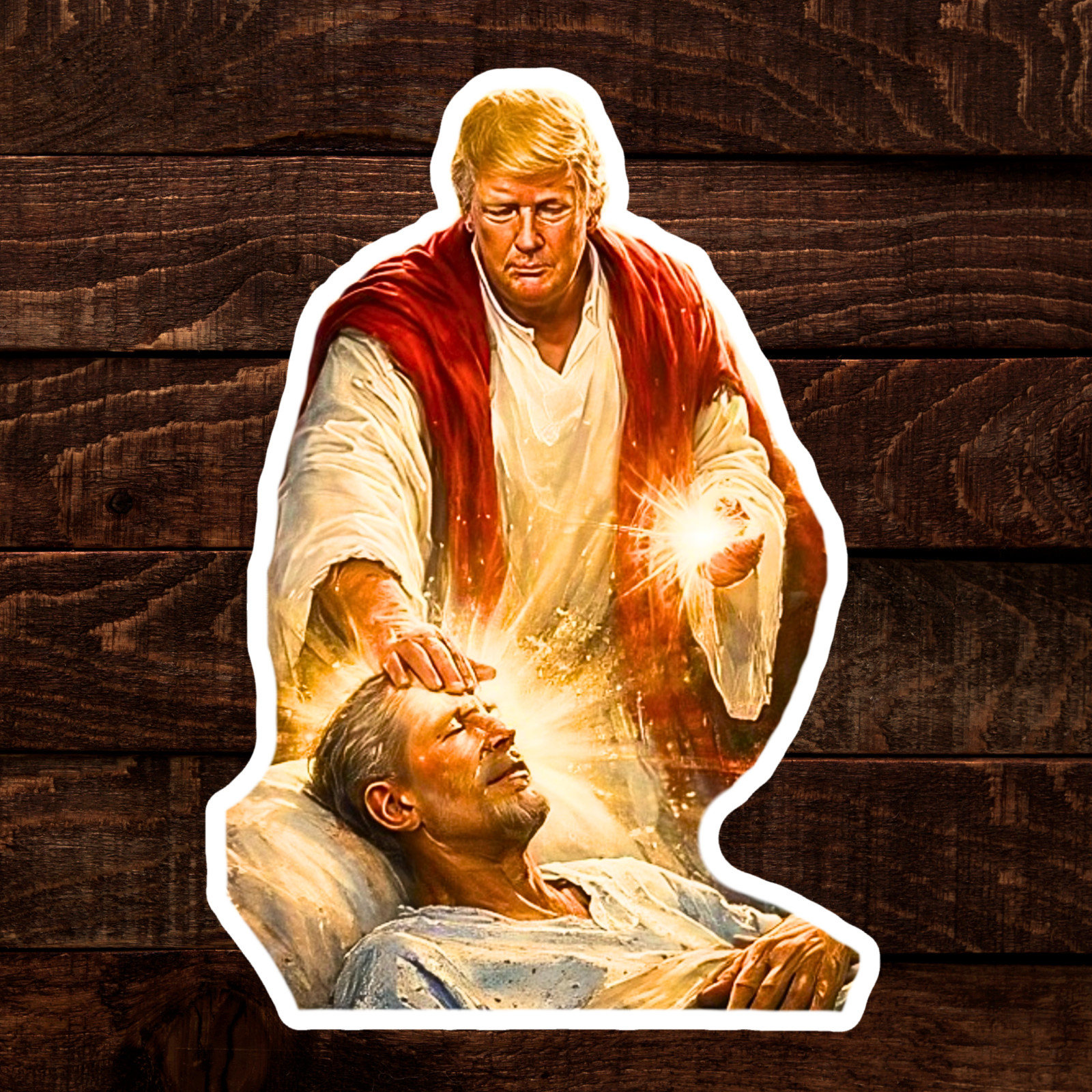Trump Jesus Sticker Funny AI MEME Waterproof Vinyl Laminated NEW 10/25/50/100