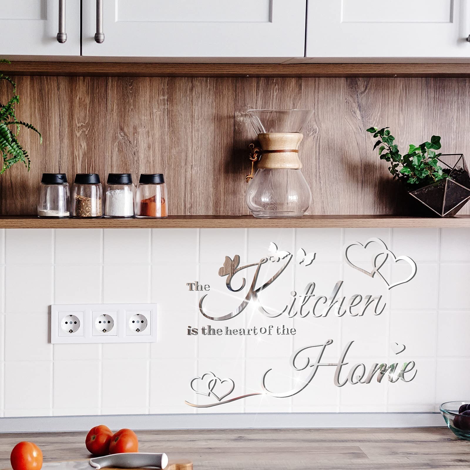 Outus 3D Acrylic Mirror Wall Decor Stickers Removable Kitchen Mirror Wall Dec…