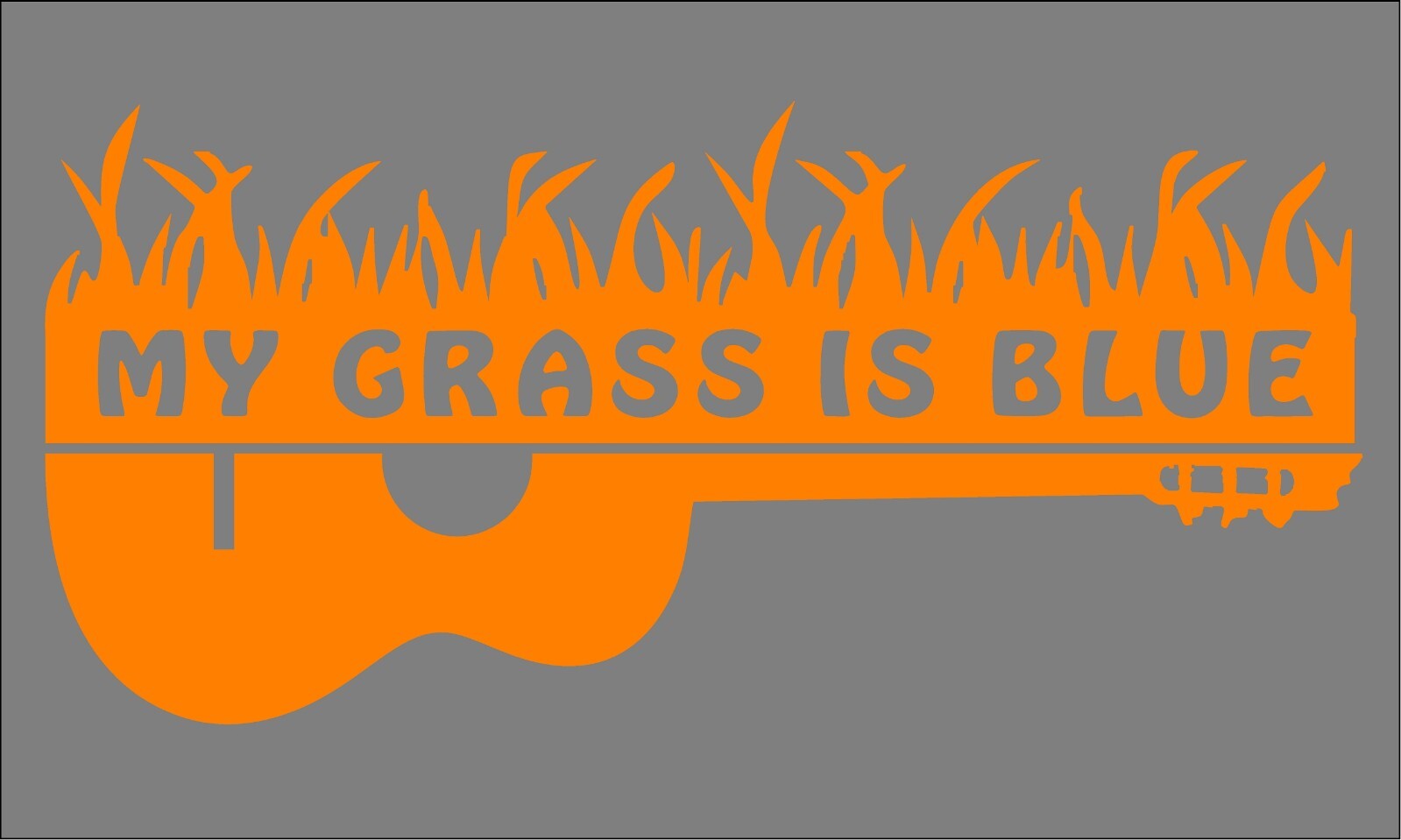 My Grass Is Blue Decal with Guitar Car Vinyl Music Sticker