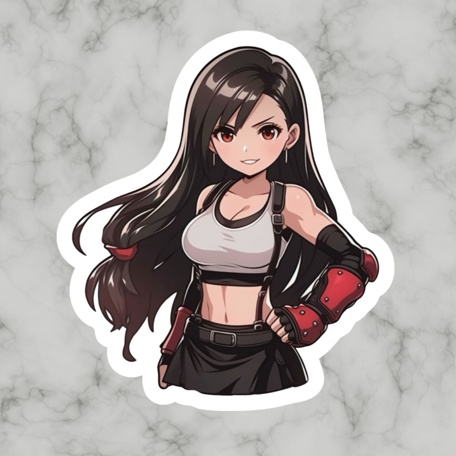 Tifa Lockhart, Final Fantasy 7, FF7, Cute Kawaii Glossy Vinyl sticker, Decal