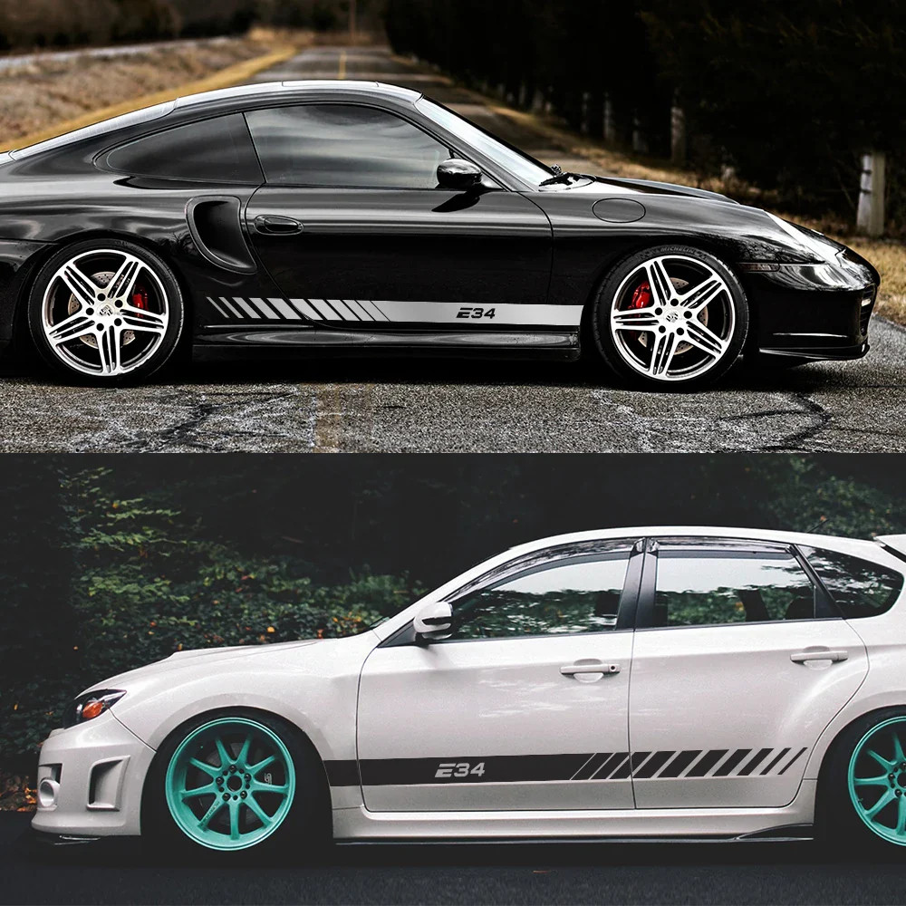 Aftermarket Side Door Body Vinyl Decal for BMW (E28–E93) | Color Change Film Sti