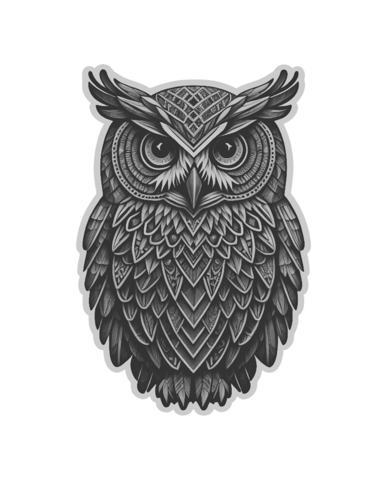 Geometric Owl Sacred Geometry Portrait Die-Cut Sticker