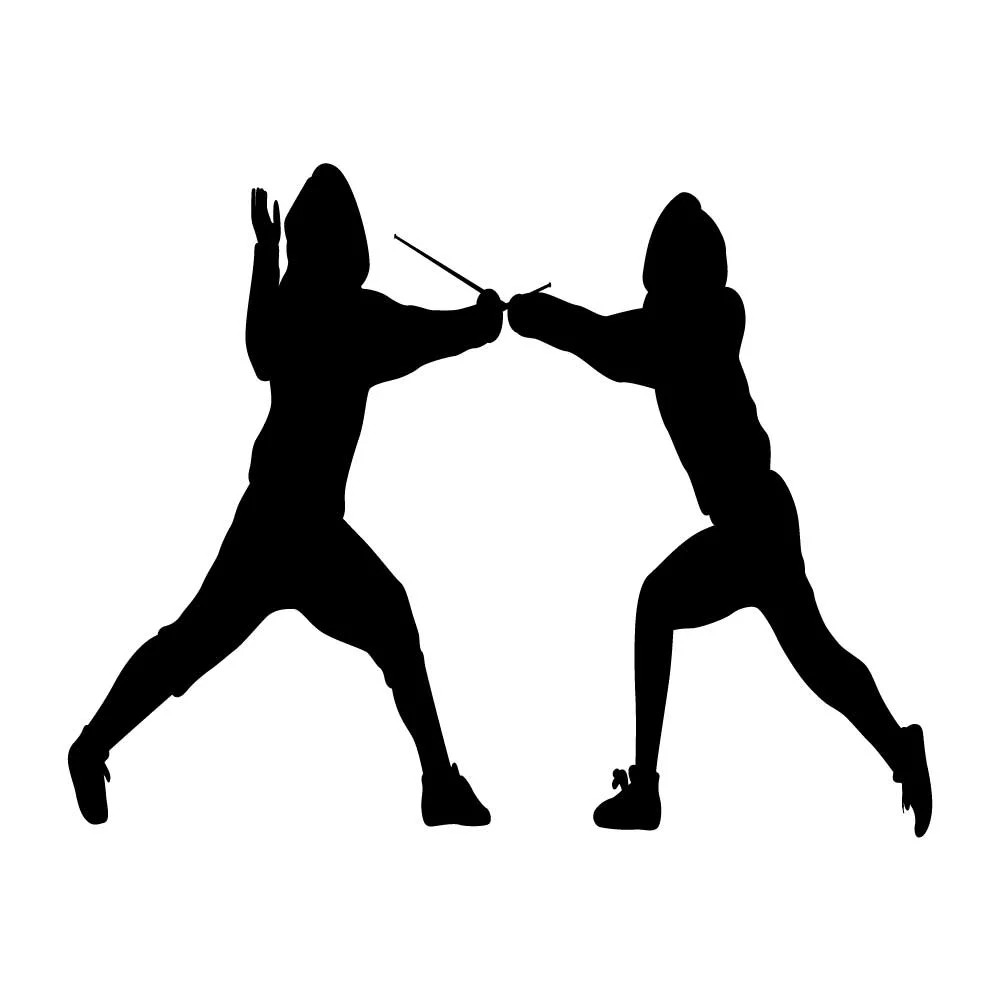 Fencing Fencer Foil Olympics Decal Sticker Black Die Cut Vinyl