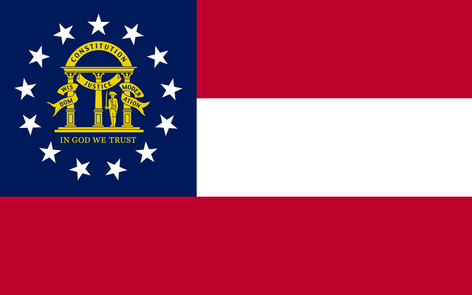 Georgia State Flag Vinyl Sticker Decal