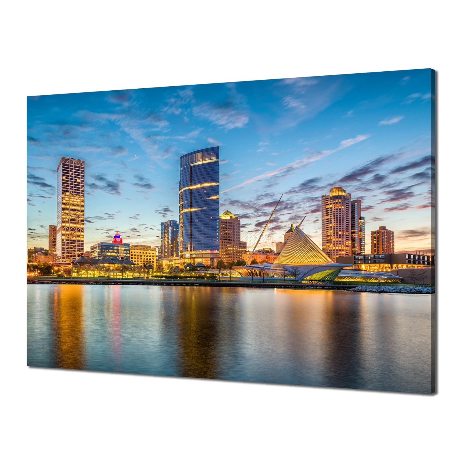 Milwaukee Skyline Print Wall Art Milwaukee Cityscape Wall Decor Picture Canva…
