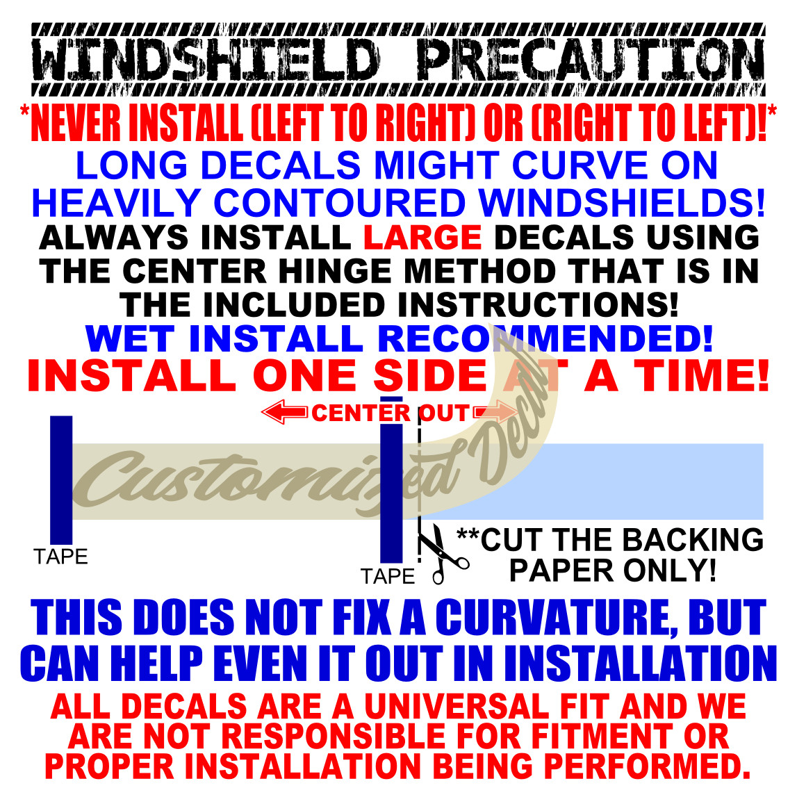 Custom Windshied Sticker Personalized Vinyl Decal Banner Rear Window Side Bottom