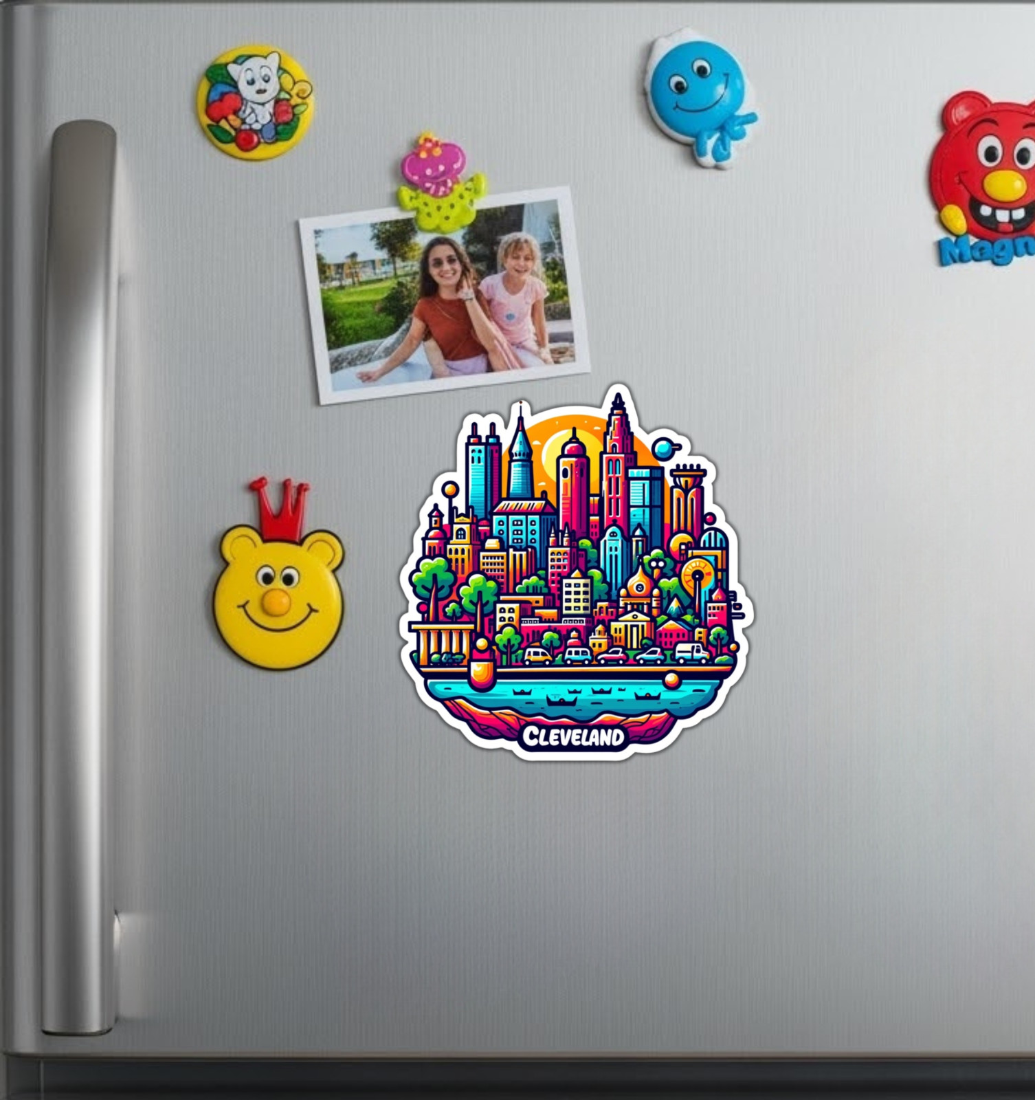 Cleveland Ohio Fridge Magnet or Laptop Sticker