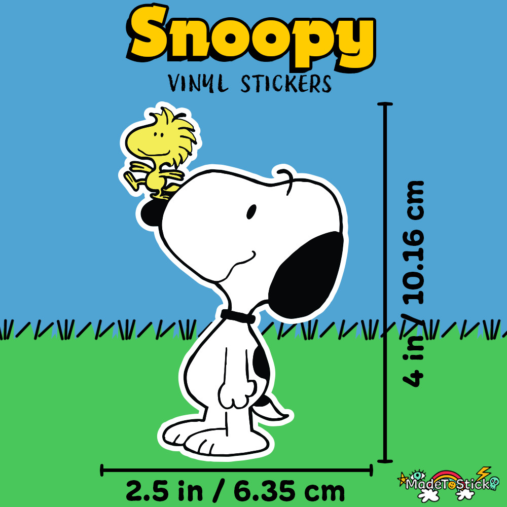 Peanuts Snoopy and Woodstock Sticker – Aesthetic Vinyl 2.5" W x 4" H