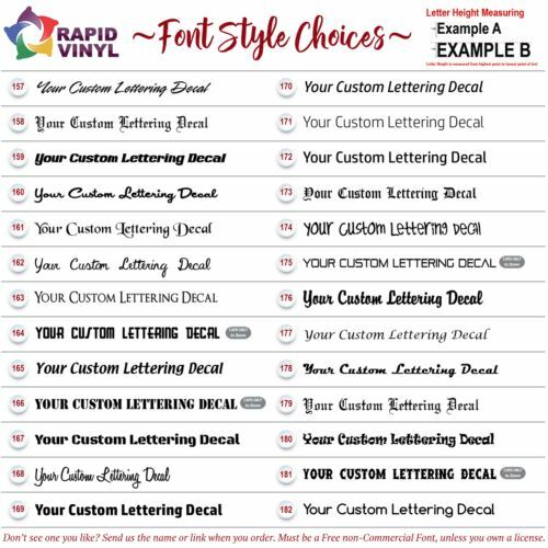 Custom Vinyl Lettering Outdoor Decal Car Truck Boat RV Door Window Glass Sticky