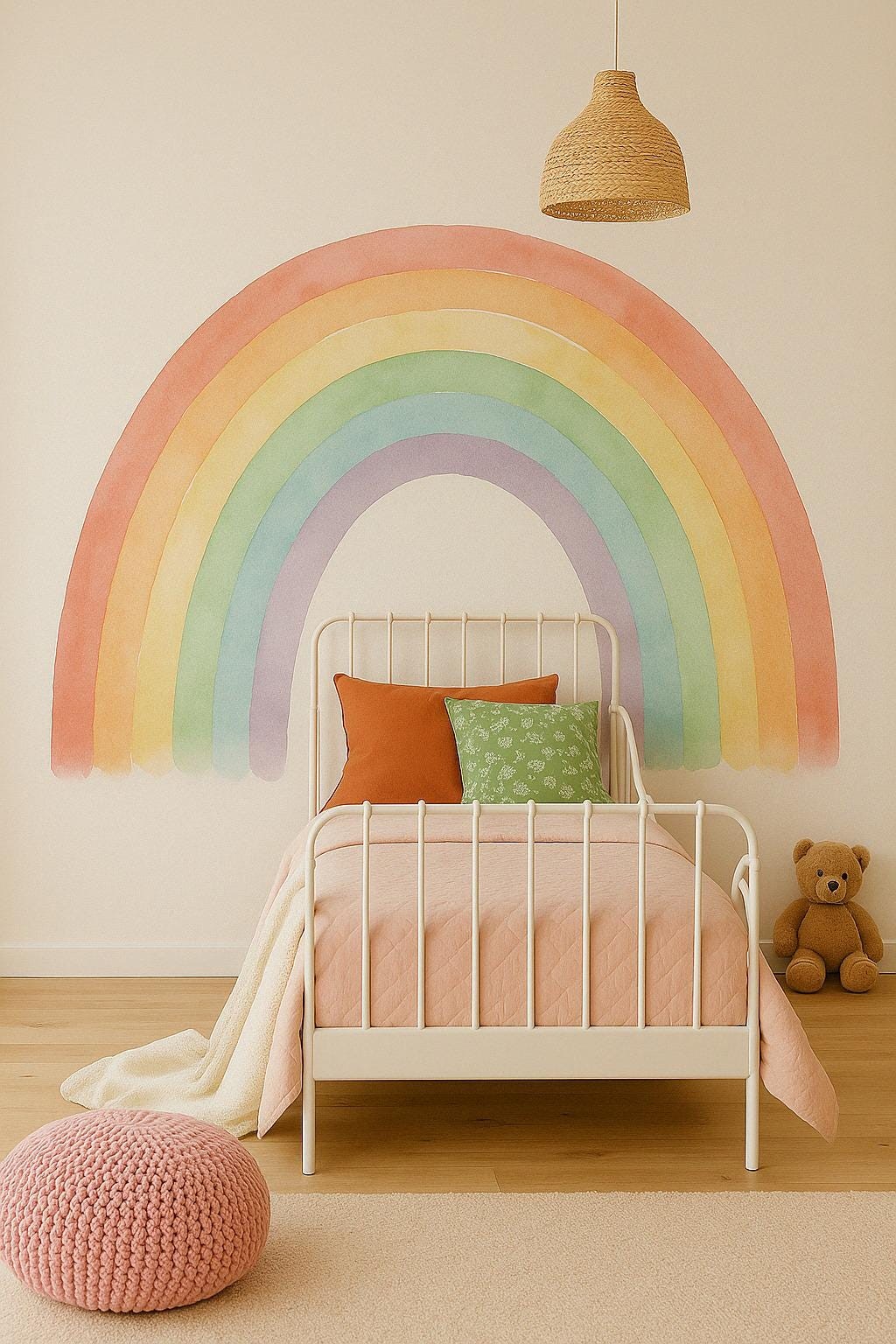 Pastel Rainbow Wall Decal | Watercolor Rainbow Nursery Decor