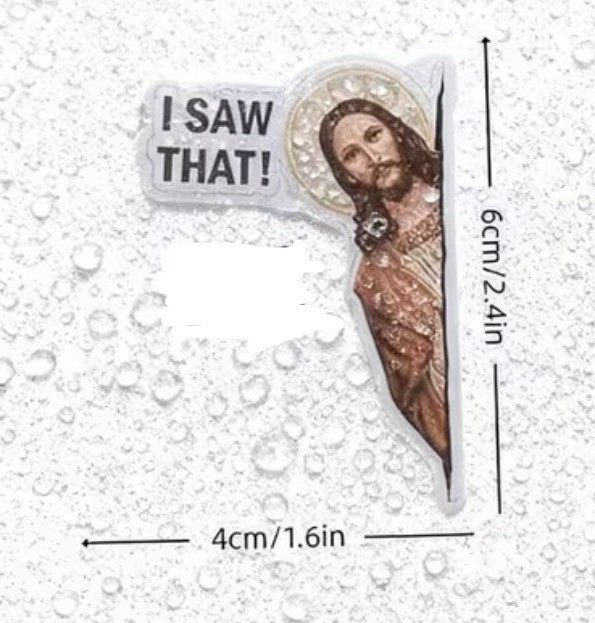 2 PACK – I SAW THAT Jesus God Funny Prank Humor 2.5” Decal Sticker Set Lot