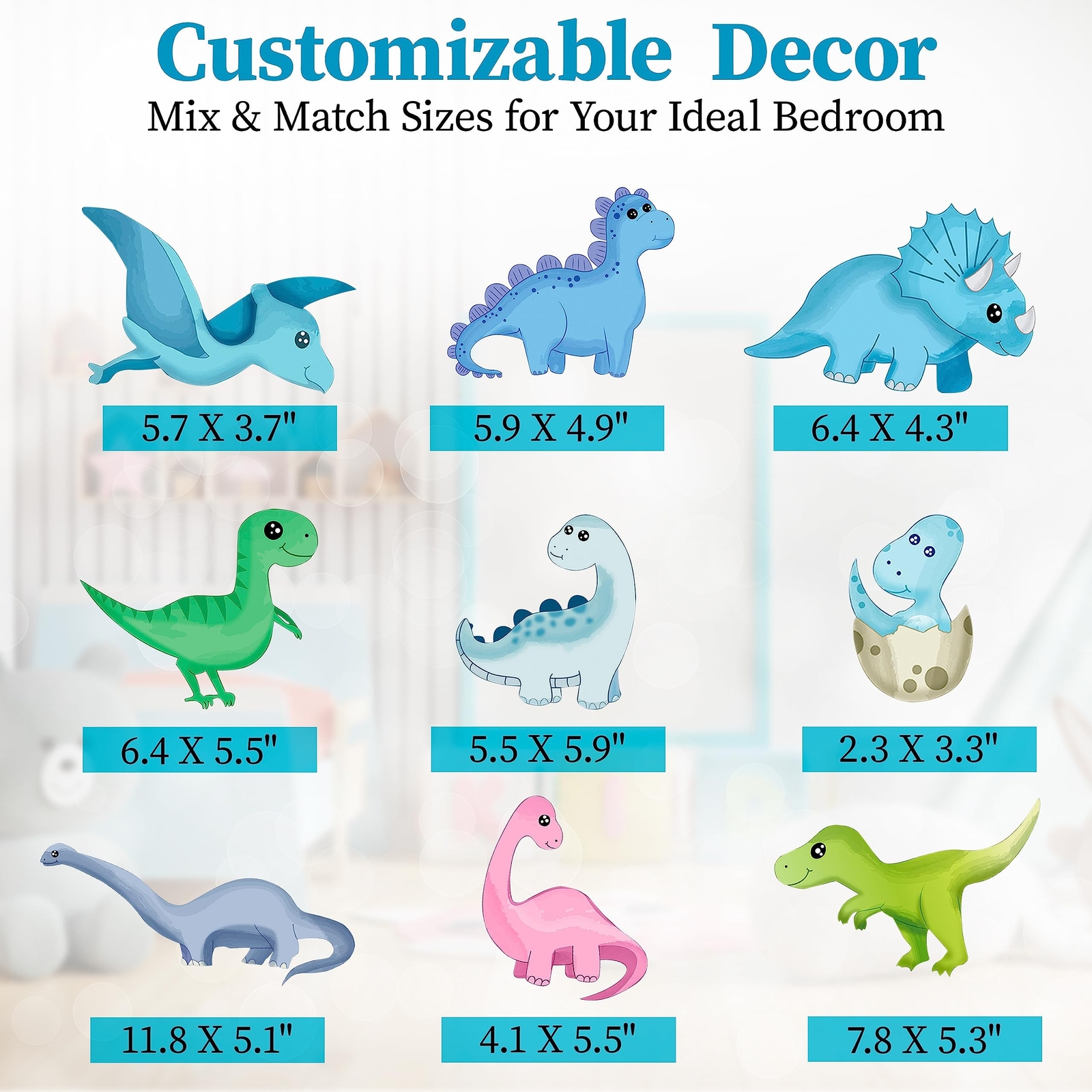 Dinosaur Room Decor,Glow in The Dark Dinosaur Wall Decals for Boys Bedroom, K…