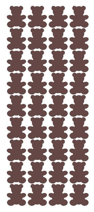 1" Brown Teddy Bear Stickers Baby Shower Envelope Seals School arts Crafts