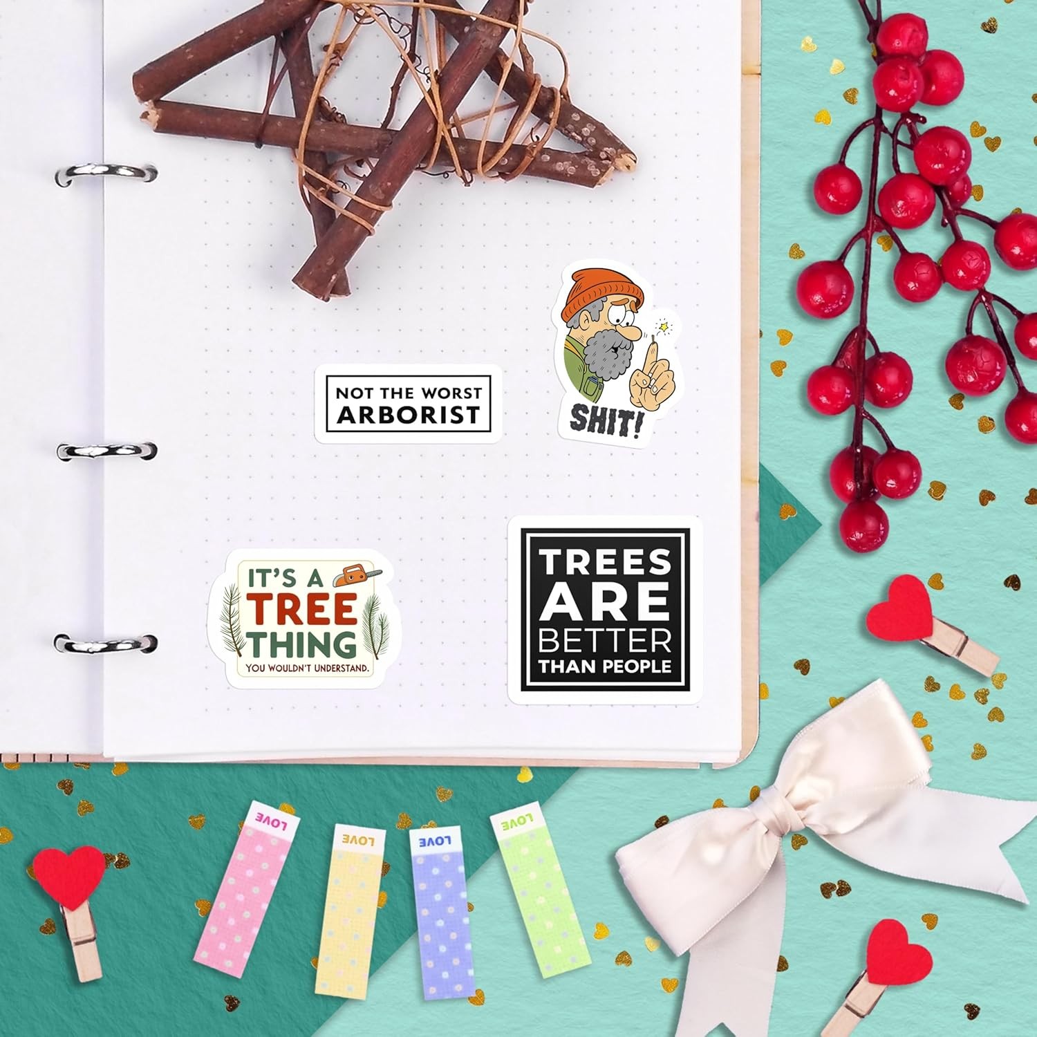 Fun Arborist Stickers Pack for Hard Hats, Laptops, Water Bottles, and More