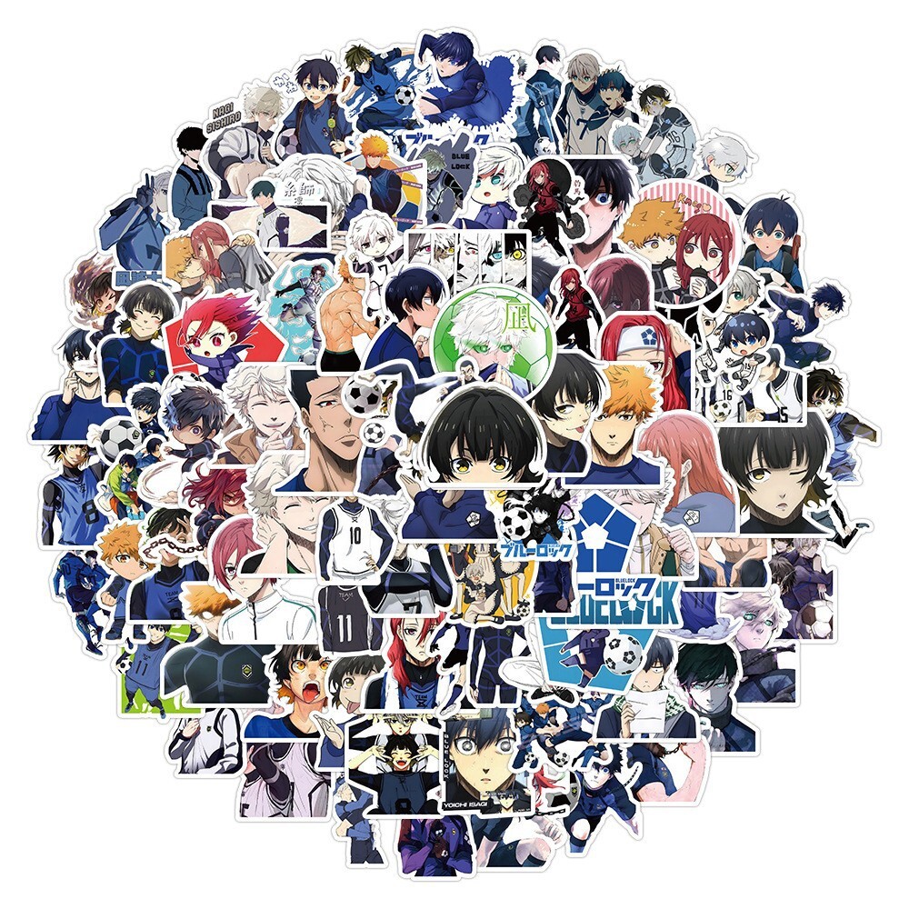 100Pcs Blue Lock Anime Sticker for Adults Teens Girls Scrapbooking Water Bottles
