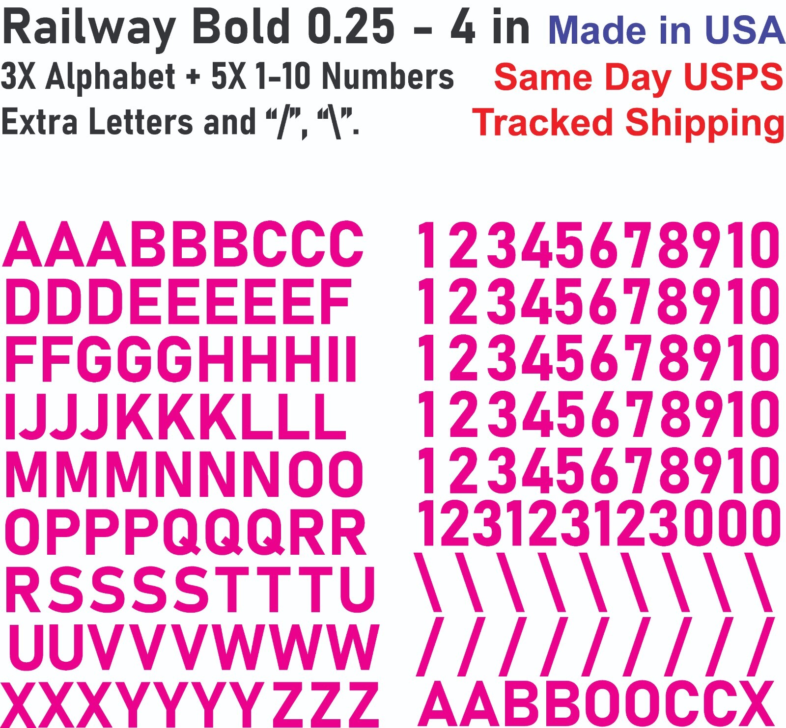 3X Alphabet & 0-10 Vinyl Decal Numbers – Mailbox, Wall, Address, Locker Stickers