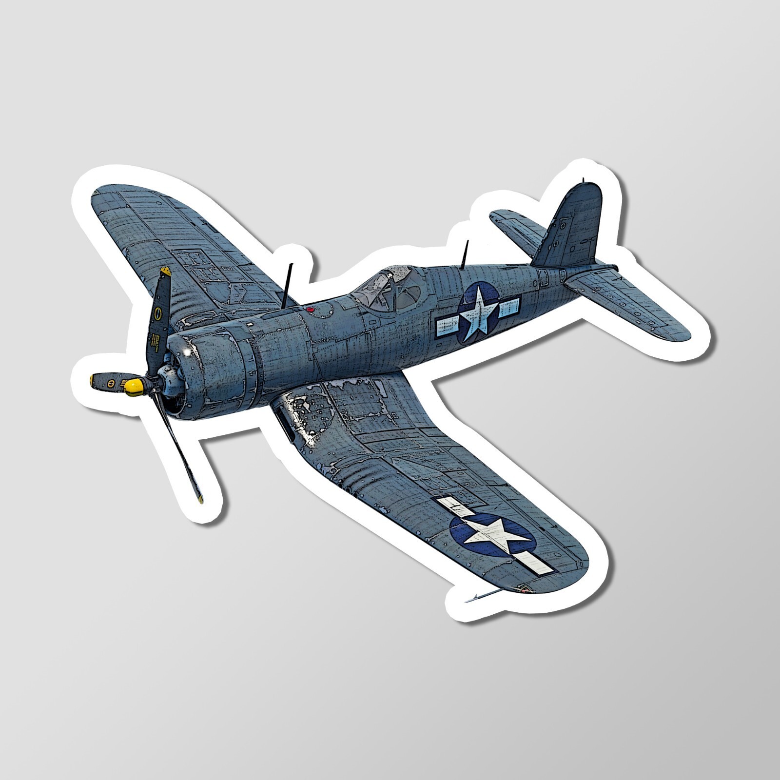 Vought F4U Corsair US WW2 Fighter Plane Vinyl Laptop Desktop Glossy Sticker 4"