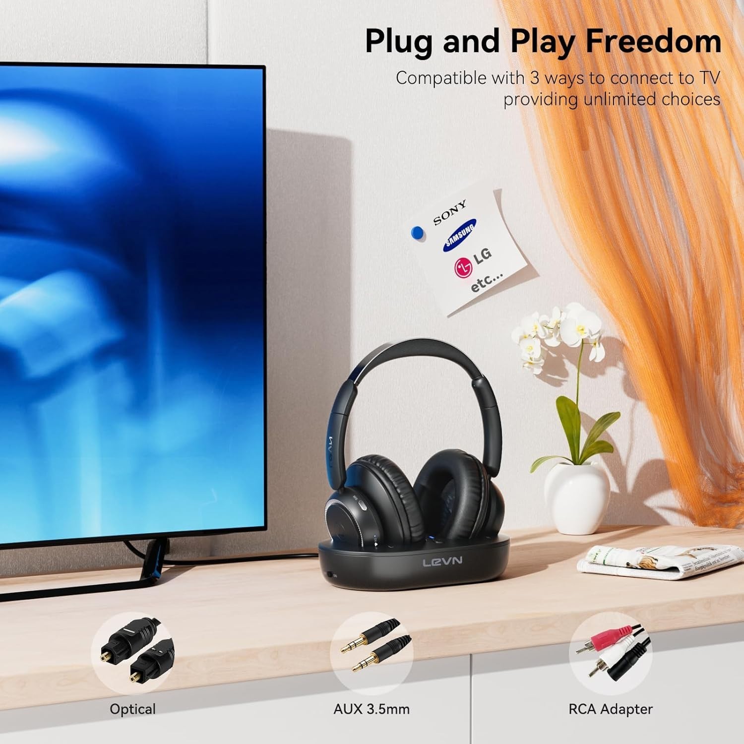 Wireless Headphones for TV Watching, TV Headphones Wireless for Seniors …