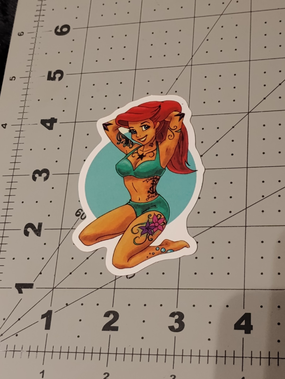 The Little Mermaid Tattoo Sexy Ariel Sticker Vinyl Decal Car Laptop Skateboard