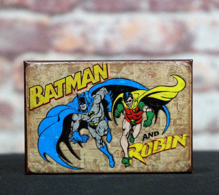 Batman and Robin Retro – Refrigerator / Toolbox Magnet – All-American Man Cave