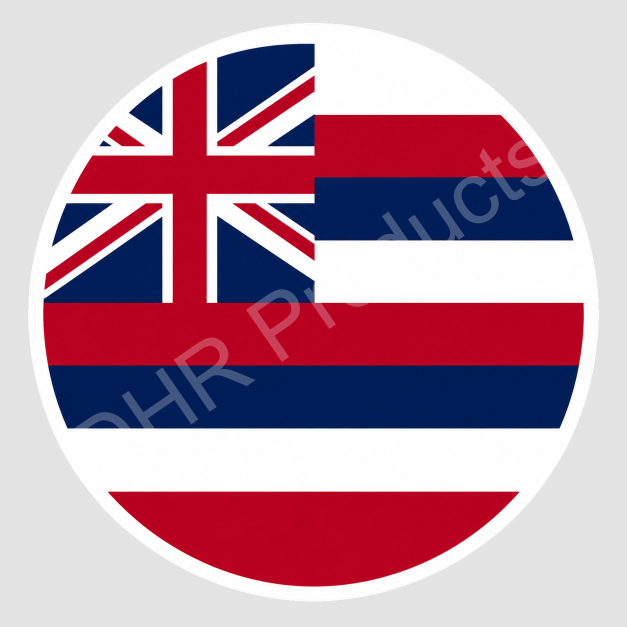 Hawaii State Flag Round Logo Vinyl Sticker Decal