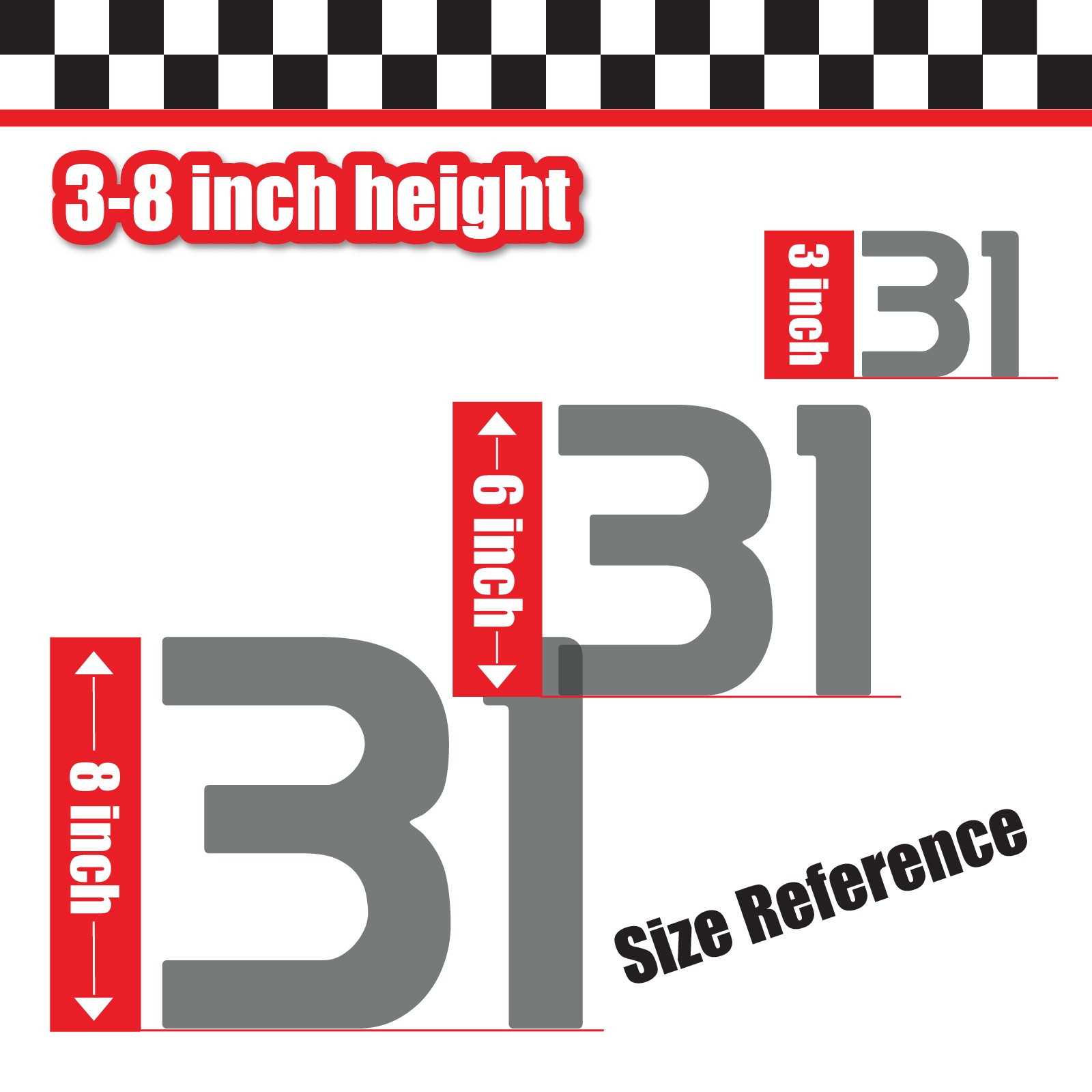 3x 3 Digit Custom Single Number Stickers Decal Locker Door Mailbox Prototype