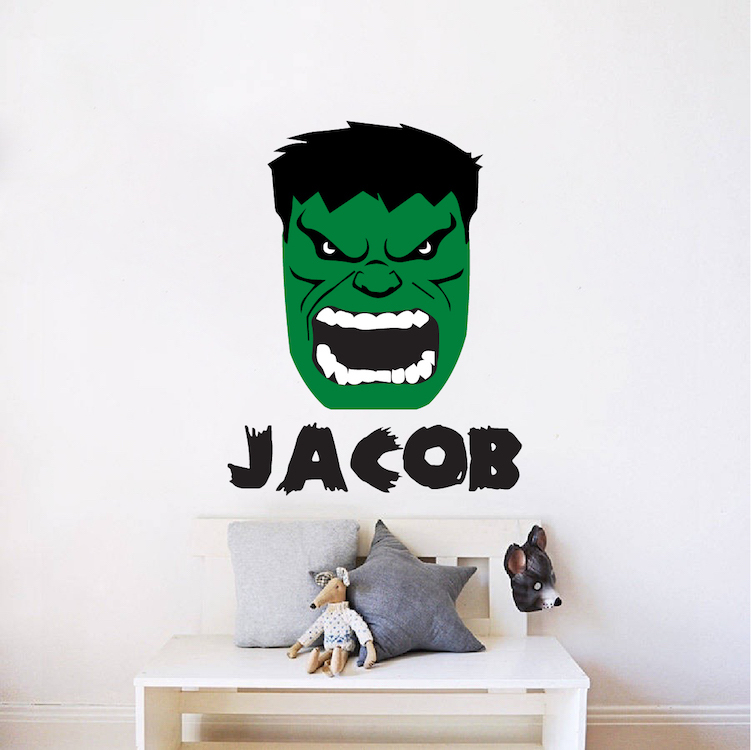 Hulk Screaming Face Wall Decal Superhero Wall Design Avengers Marvel Comic, e29