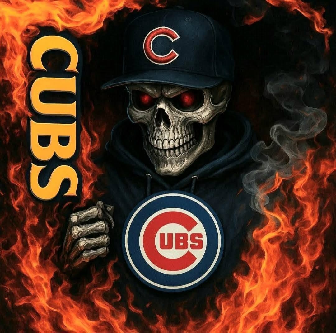 Cubs Skull Fan Sticker Decal Laptop Wall Mirror Cup Tumblr Locker Bin