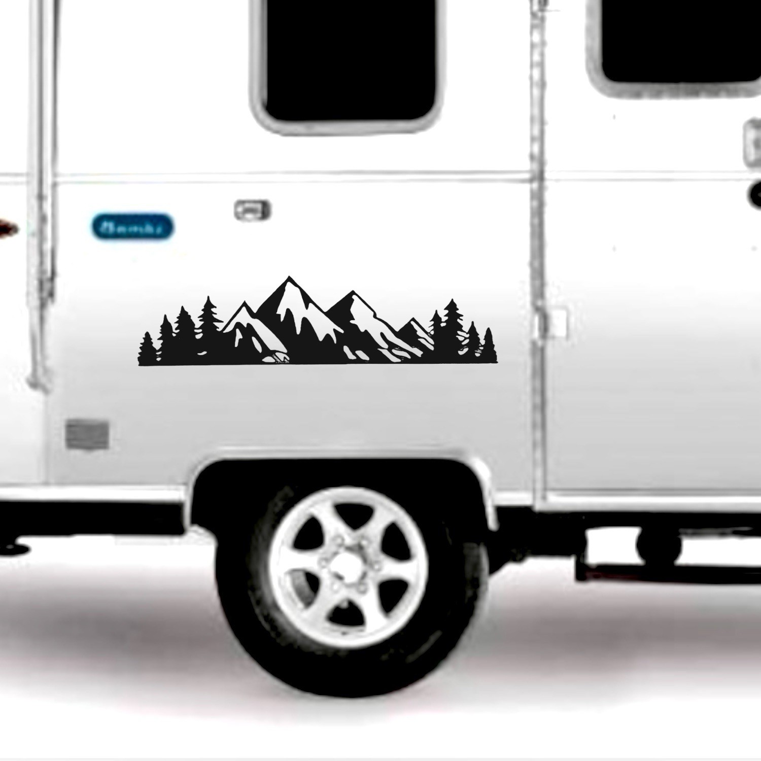 MOUNTAIN RANGE TREE LANDSCAPE SCENE Vinyl Decal for Car Jeep Truck